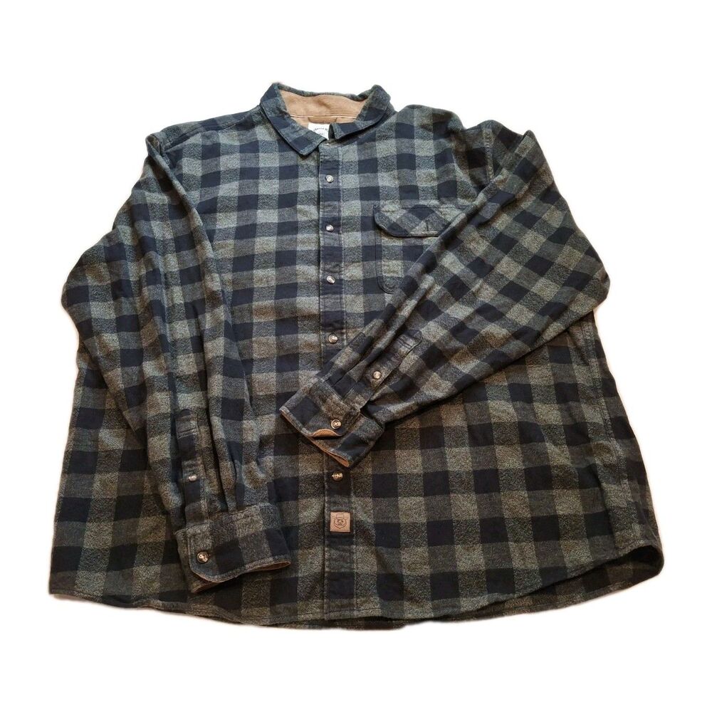 Dubinik Shirt Mens Sz XXL Green/Black Customized Version Plaid Flannel Flip Cuff - Picture 2 of 12
